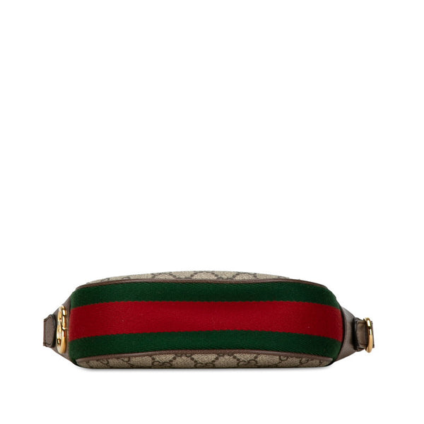 グッチ オフィディア ハンドバッグ ミニバッグ ハーフムーンバッグ 658551 ベージュ ブラウン PVC レザー レディース GUCCI 【中古】