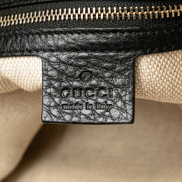 グッチ ソーホー インターロッキングG タッセル フリンジ チェーン ショルダーバッグ 308987 ブラック レザー レディース GUCCI 【中古】