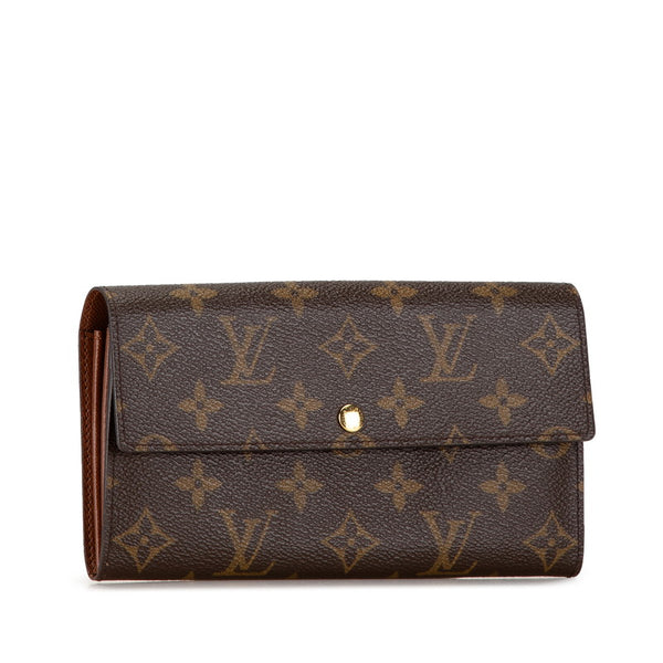 ルイ ヴィトン モノグラム ポシェット ポルト モネ クレディ 長財布 M61725 ブラウン PVC レザー レディース LOUIS VUITTON 【中古】