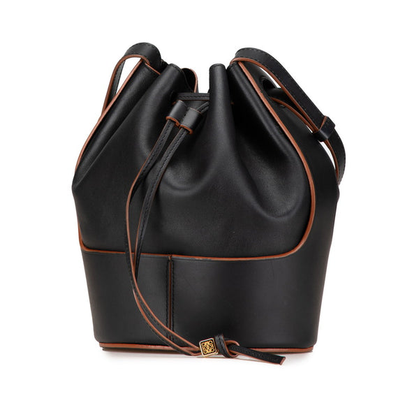 ロエベ アナグラム バルーン ショルダーバッグ ブラック ピンク レザー レディース LOEWE 【中古】
