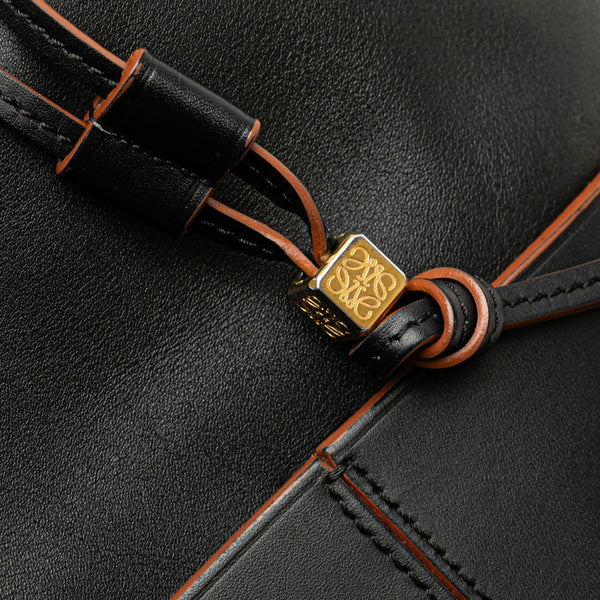 ロエベ アナグラム バルーン ショルダーバッグ ブラック ピンク レザー レディース LOEWE 【中古】