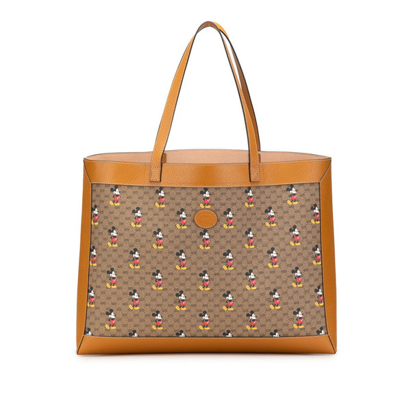 グッチ ×ディズニー GGスプリーム ミディアム ハンドバッグ トートバッグ 547947 ベージュ PVC レザー レディース GUCCI 【中古】
