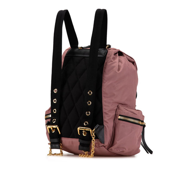 バーバリー リュック バックパック ピンク ナイロン レザー レディース BURBERRY 【中古】