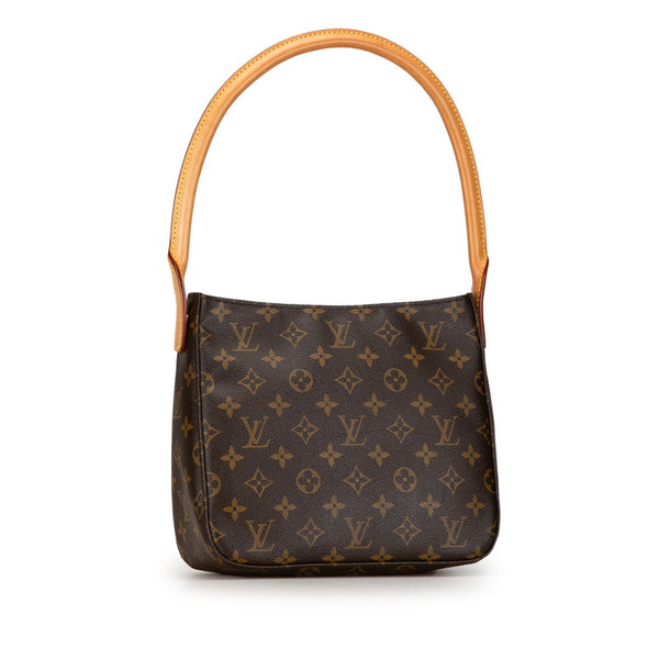 ルイ ヴィトン モノグラム ルーピングMM ショルダーバッグ ハンドバッグ M51146 ブラウン PVC レザー レディース LOUIS VUITTON 【中古】