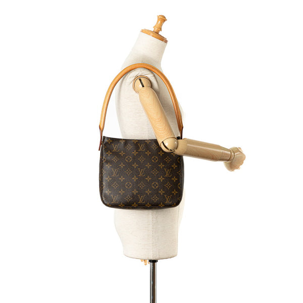 ルイ ヴィトン モノグラム ルーピングMM ショルダーバッグ ハンドバッグ M51146 ブラウン PVC レザー レディース LOUIS VUITTON 【中古】