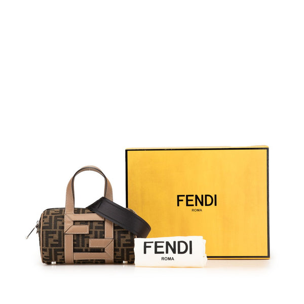 フェンディ ズッカ ハンドバッグ ショルダーバッグ 2WAY 7VA570 ブラウン キャンバス レザー レディース FENDI 【中古】