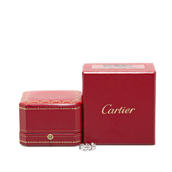 カルティエ ロゴ モチーフ リング 指輪 #49 シルバー K18WG ホワイトゴールド レディース CARTIER 【中古】