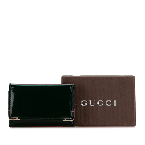 グッチ キーケース 6連 033 1408 0776 グリーン エナメル レディース GUCCI 【中古】