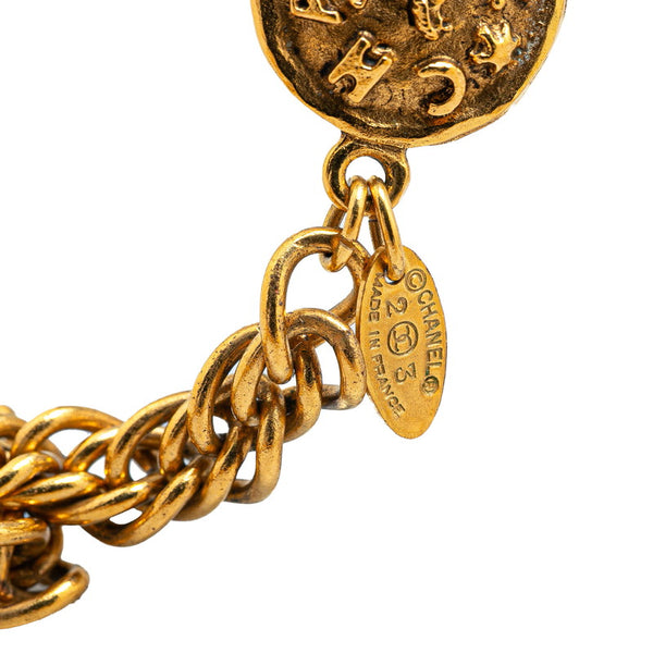 シャネル ヴィンテージ ロゴ チェーン ネックレス ゴールド メッキ レディース CHANEL 【中古】