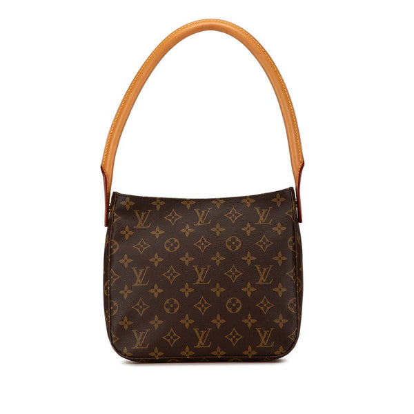 ルイ ヴィトン モノグラム ルーピングMM ショルダーバッグ ハンドバッグ M51146 ブラウン PVC レザー レディース LOUIS VUITTON 【中古】