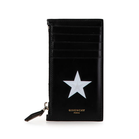 ジバンシー 星 スター モチーフ カードケース コインケース ブラック ホワイト レザー レディース Givenchy 【中古】