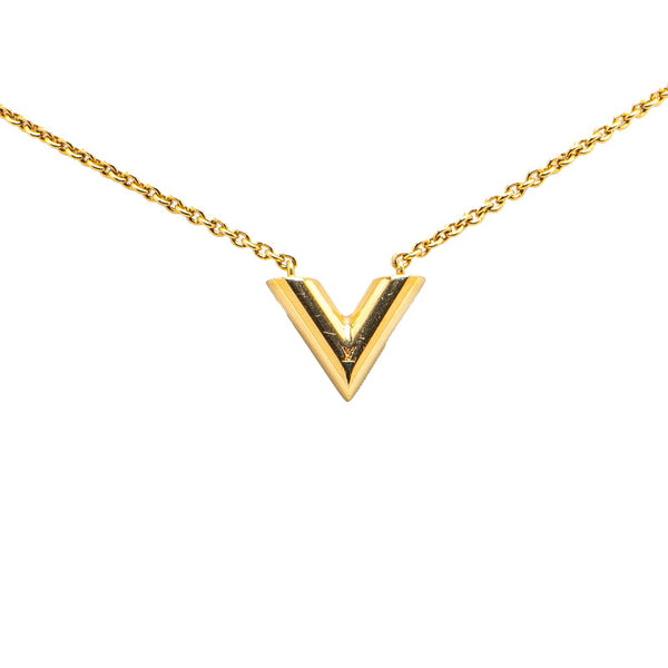ルイ ヴィトン エッセンシャルV ネックレス M61083 ゴールド メッキ レディース LOUIS VUITTON 【中古】