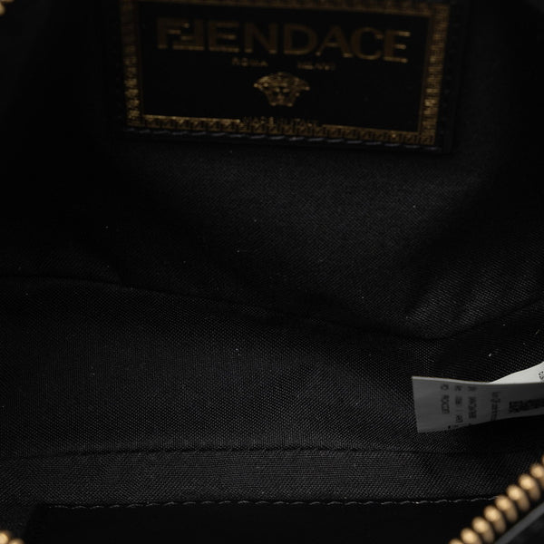 フェンディ ×ヴェルサーチ FENDACE フェンダーチェ 斜め掛け ショルダーバッグ 7M0285 ブラック レザー レディース FENDI 【中古】