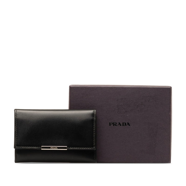 プラダ 6連 キーケース ブラック レザー レディース PRADA 【中古】