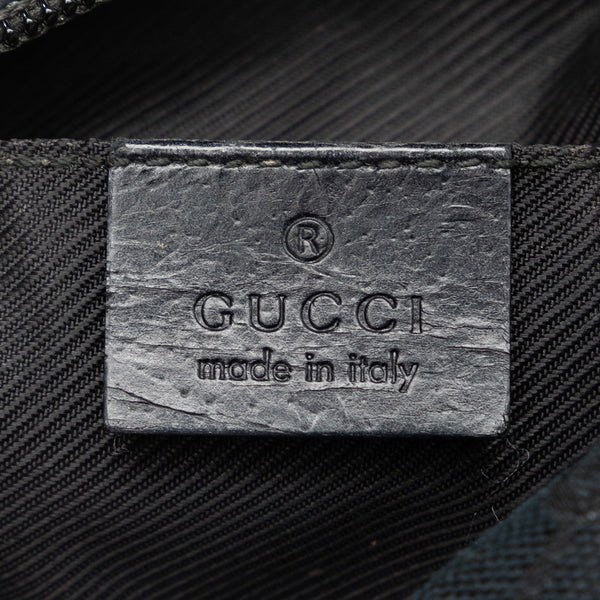 グッチ GGキャンバス ポーチ 245947 ブラック キャンバス レザー レディース GUCCI 【中古】