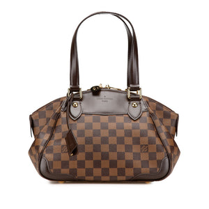ルイ ヴィトン ダミエ ヴェローナPM ハンドバッグ N41117 ブラウン PVC レザー レディース LOUIS VUITTON 【中古】