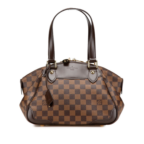 ルイ ヴィトン ダミエ ヴェローナPM ハンドバッグ N41117 ブラウン PVC レザー レディース LOUIS VUITTON 【中古】