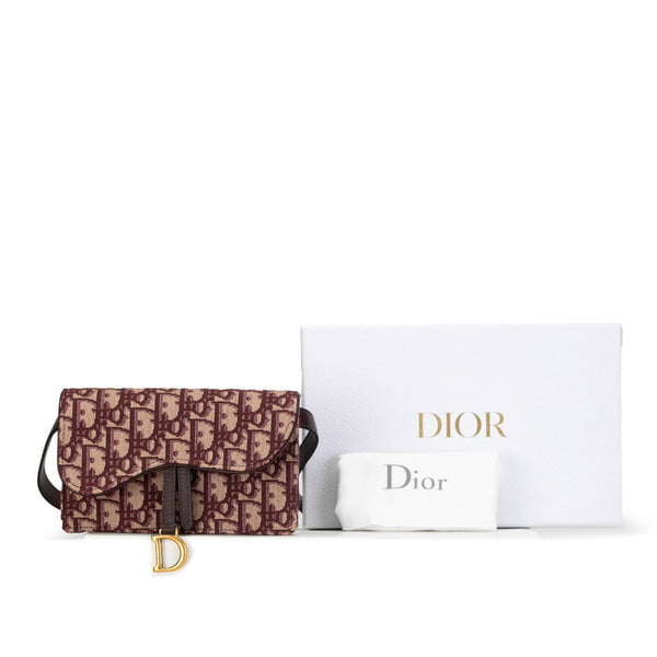 ディオール トロッター サドルショルダー ウエストバッグ ボルドー ワインレッド キャンバス レザー レディース Dior 【中古】