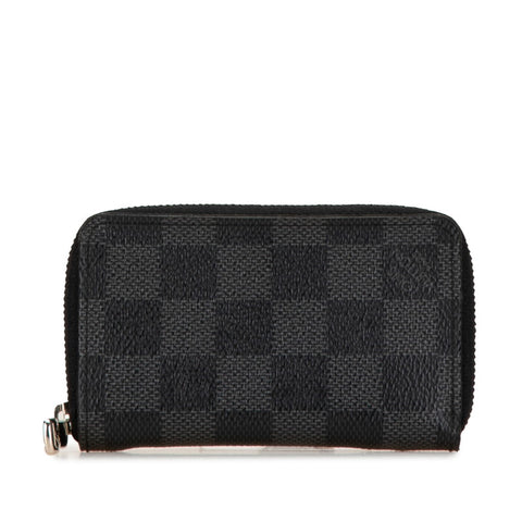 ルイ ヴィトン ダミエグラフィット ジッピーコインパース コインケース N63076 ブラック PVC レザー メンズ LOUIS VUITTON 【中古】