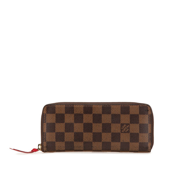 ルイ ヴィトン ダミエ ポルトフォイユ クレマンス 長財布 N60534 ブラウン PVC レザー レディース LOUIS VUITTON 【中古】