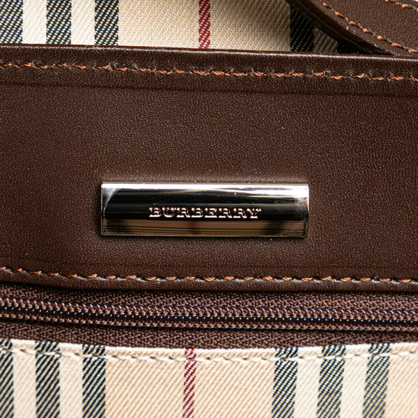 バーバリー ノバチェック ハンドバッグ ワンショルダーバッグ ブラウン レザー レディース BURBERRY 【中古】