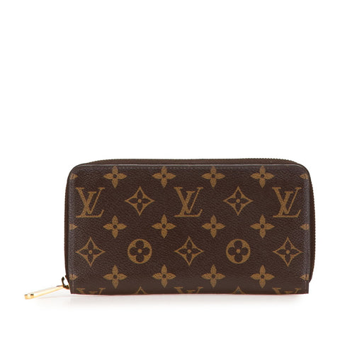 ルイ ヴィトン モノグラム ジッピー ウォレット ラウンドファスナー 長財布 M42616 ブラウン PVC レザー レディース LOUIS VUITTON 【中古】