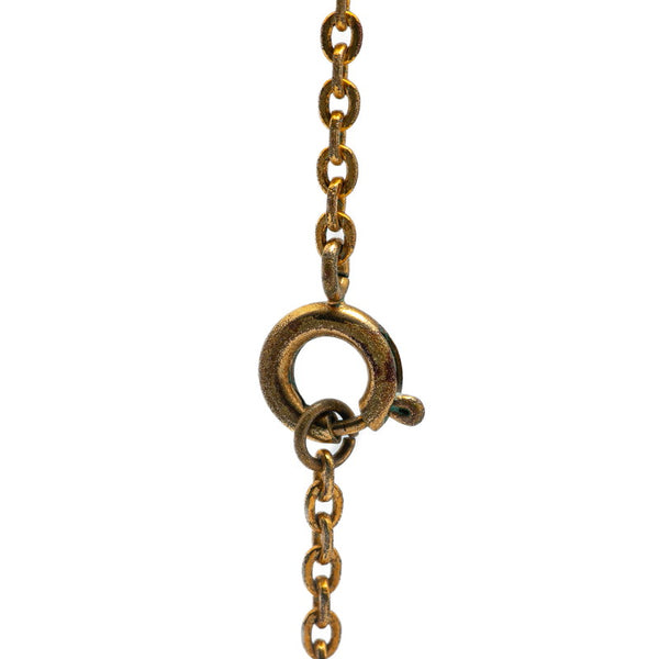 シャネル ココマーク ラインストーン ネックレス ゴールド メッキ レディース CHANEL 【中古】