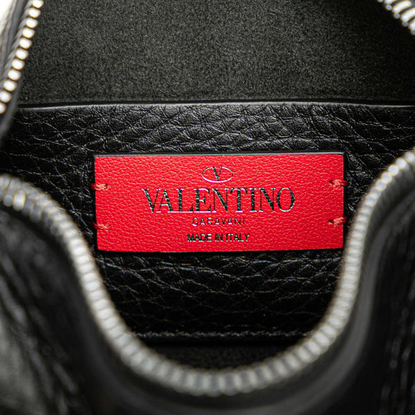 ヴァレンティノ ロックスタッズ ハンドバッグ ショルダーバッグ 2WAY ブラック レザー レディース VALENTINO 【中古】