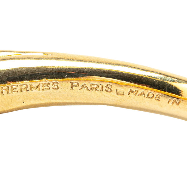エルメス シュバルホース ダブルヘッド バングル ゴールド メッキ レディース HERMES 【中古】