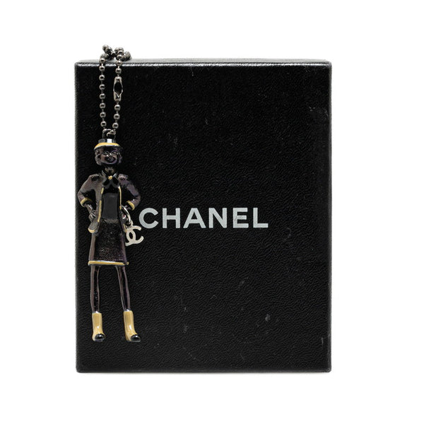 シャネル ココマーク マドモアゼル ドール ボールチェーン ネックレス パープル シルバー メタル レディース CHANEL 【中古】