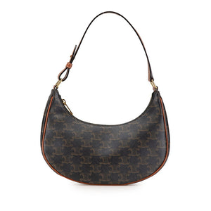 セリーヌ トリオンフ アヴァ ハンドバッグ ワンショルダーバッグ ブラウン PVC レザー レディース CELINE 【中古】
