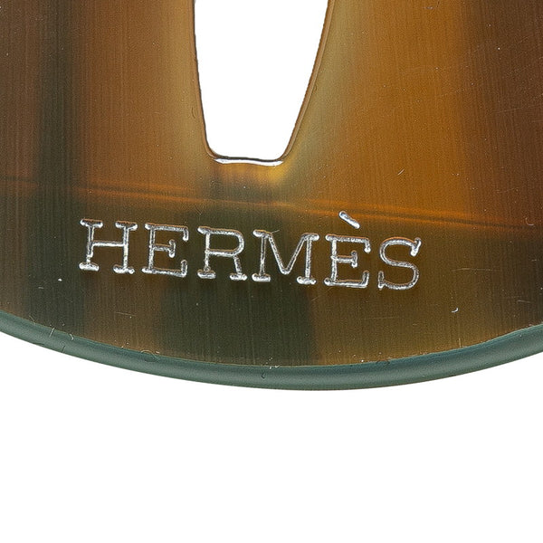 エルメス トンキン ネックレス ブラウン グリーン バッファローホーン レディース HERMES 【中古】