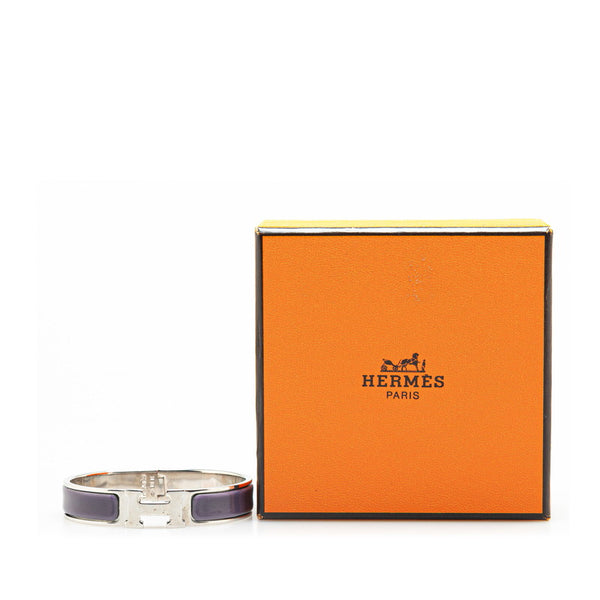 エルメス クリッククラックH PM バングル パープル シルバー メタル レディース HERMES 【中古】