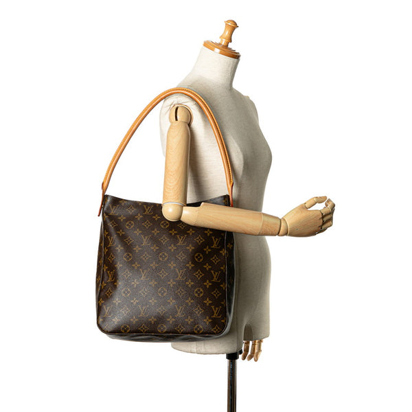 ルイ ヴィトン モノグラム ルーピングGM ショルダーバッグ ハンドバッグ M51145 ブラウン PVC レザー レディース LOUIS VUITTON 【中古】