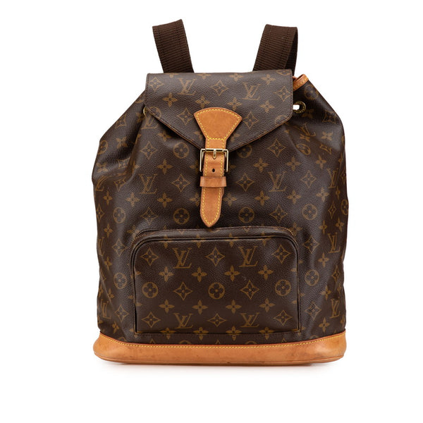 ルイ ヴィトン モノグラム モンスリGM リュック バックパック M51135 ブラウン PVC レザー レディース LOUIS VUITTON 【中古】