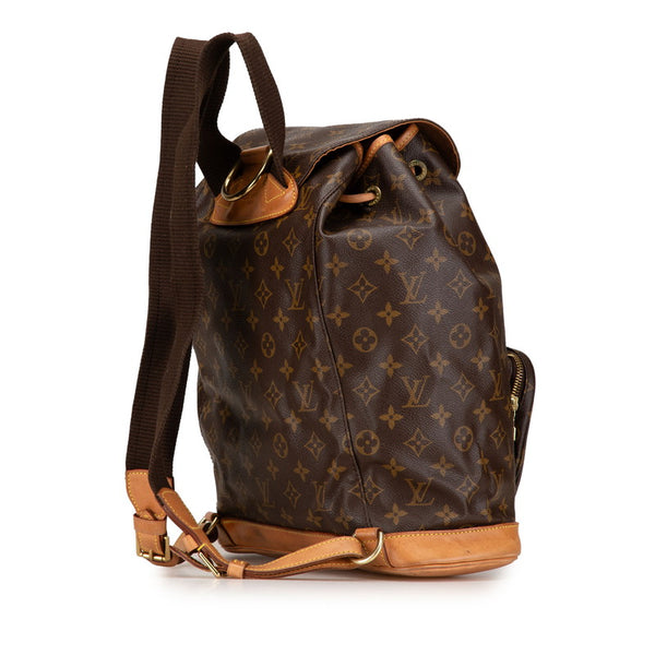 ルイ ヴィトン モノグラム モンスリGM リュック バックパック M51135 ブラウン PVC レザー レディース LOUIS VUITTON 【中古】