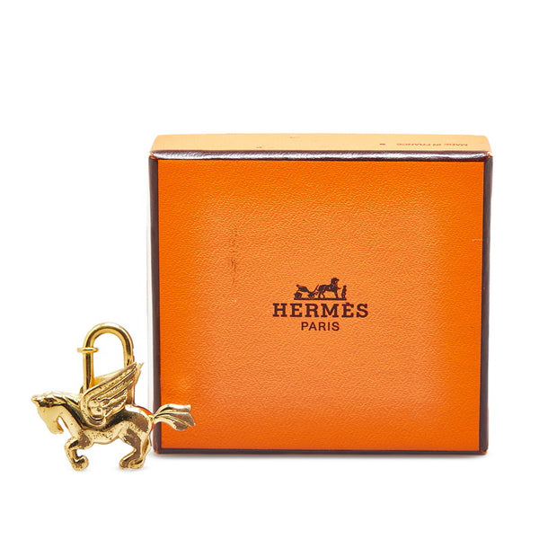 エルメス ペガサス カデナ パドロック 南京錠 ゴールド メッキ レディース HERMES 【中古】