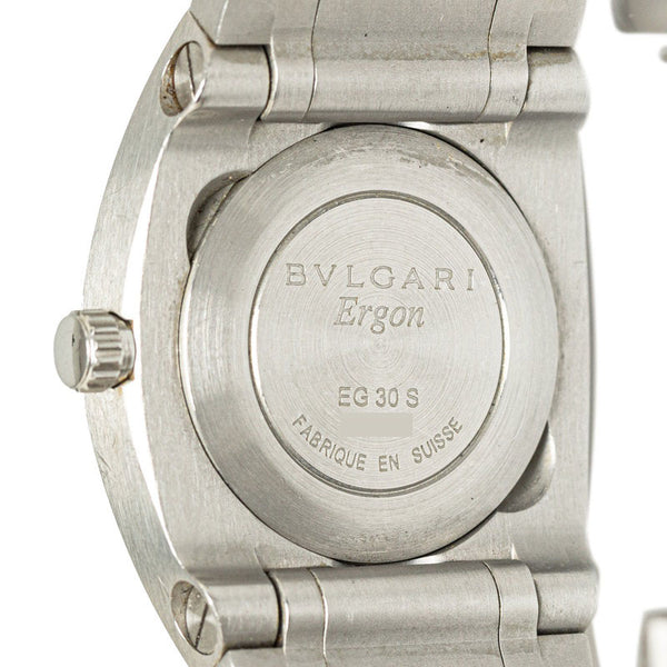 ブルガリ エルゴン 腕時計 EG30S クオーツ ブラック文字盤 ステンレススチール レディース BVLGARI 【中古】