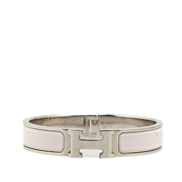エルメス クリックH PM バングル シルバー ピンク メタル レディース HERMES 【中古】