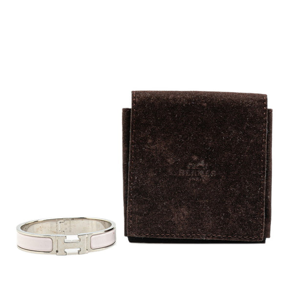 エルメス クリックH PM バングル シルバー ピンク メタル レディース HERMES 【中古】