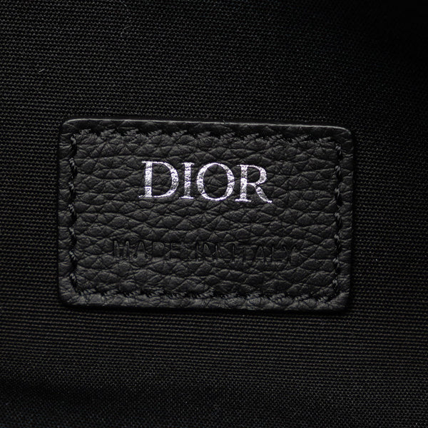 ディオール オブリーク サドル ミニ メッセンジャーバッグ ショルダーバッグ グレー ネイビー レザー ジャガード メンズ Dior 【中古】