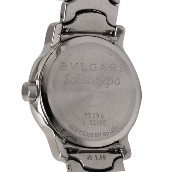 ブルガリ ソロテンポ 腕時計 ST29S クオーツ ブラック文字盤 ステンレススチール レディース BVLGARI 【中古】