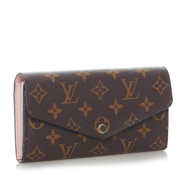 ルイ ヴィトン モノグラム ポルトフォイユ サラ 長財布 M62235 ローズ・バレリーヌ ブラウン PVC レディース LOUIS VUITTON 【中古】