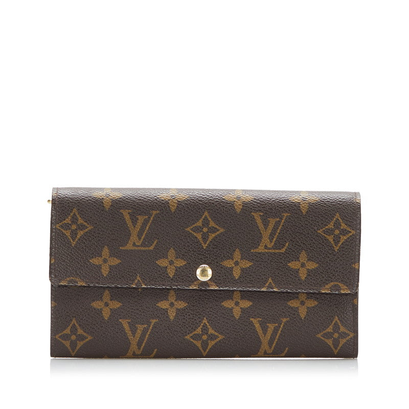 ルイ ヴィトン モノグラム ポルトフォイユ サラ 長財布 ロングウォレット M61734 ブラウン PVC レディース LOUIS VUITTON 【中古】