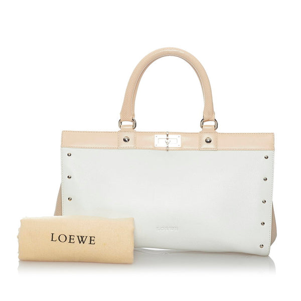 ロエベ ハンドバッグ ホワイト  レザー レディース LOEWE 【中古】