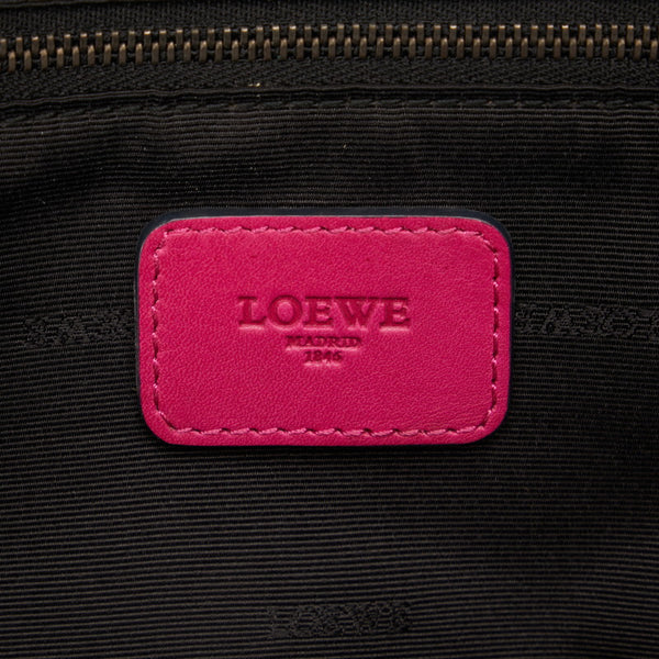 ロエベ ハンドバッグ ピンク ナイロン レザー レディース LOEWE 【中古】