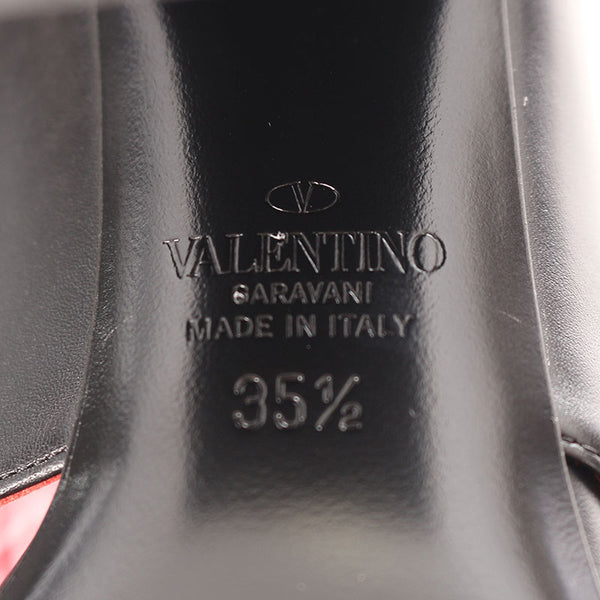 ヴァレンティノ ガラヴァーニ ヒールサンダル ブラック レザー サンダル レディース Valentino Garavani 【中古】