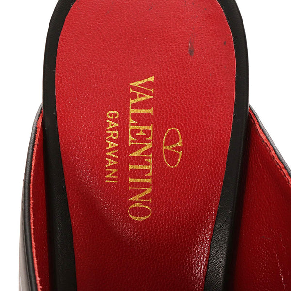 ヴァレンティノ ガラヴァーニ ヒールサンダル ブラック レザー サンダル レディース Valentino Garavani 【中古】