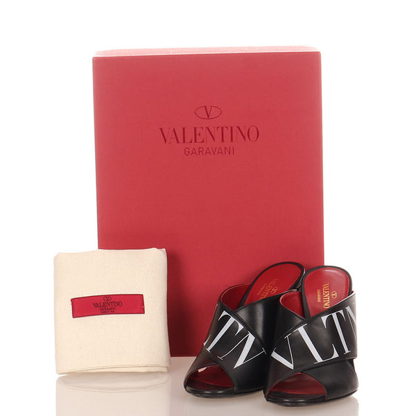 ヴァレンティノ ガラヴァーニ ヒールサンダル ブラック レザー サンダル レディース Valentino Garavani 【中古】