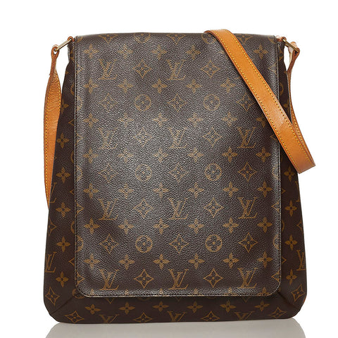 ルイ ヴィトン モノグラム ミュゼット M51256 ブラウン PVC レザー 斜め掛け ショルダーバッグ レディース LOUIS VUITTON 【中古】